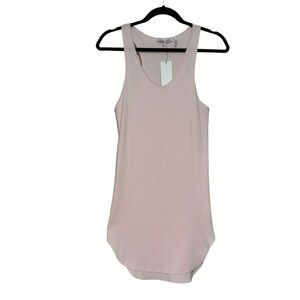 Helmut Lang Light Pink Cotton Scoop Neck Racerback Long Shirttail Tank Top M